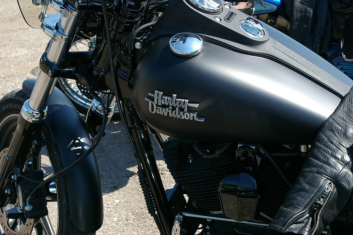 harley davidson, motocyklu, černá, životní styl