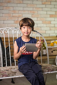 朝鲜语, 儿童, 设备, 平板电脑, 耳机, 耳塞, 耳机