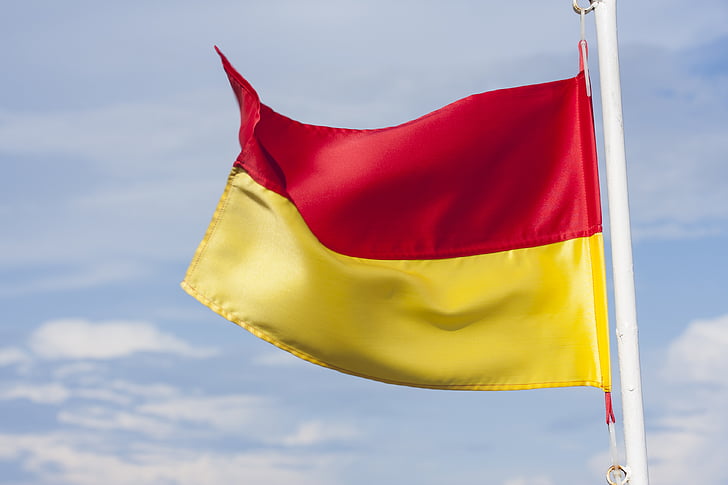 σημαία, Κίτρινο, κόκκινο, Ισπανία, Ευρώπη, Άνεμος, DOM