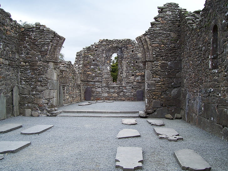 ruin, gravar, sten, kyrkan, Glendalough, Domkyrkan, grav