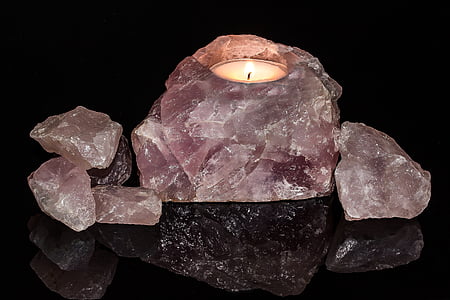 rose quartz, mineral, pink, crystal decoration, quartz, tea light holder, rosenquarz pieces