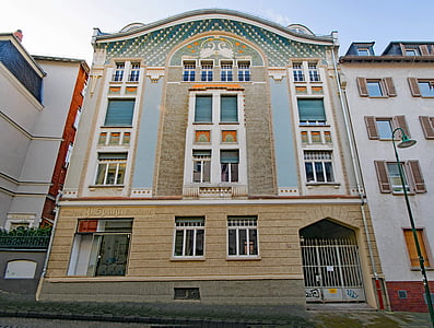 Darmštatas, Hesenas, Vokietija, Bessungen, pastatas, seno pastato, Art Nouveau stiliaus