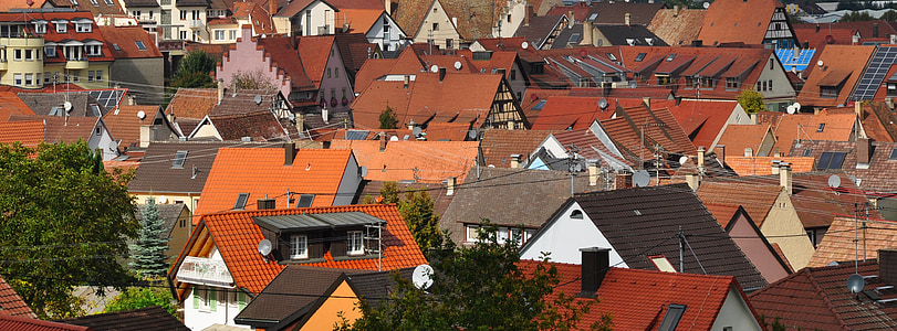 Endingen, város, falu, közösségi, Kaiserstuhl, tetők, tégla