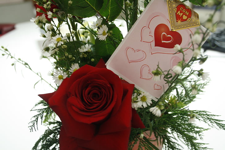 floare, card, inima