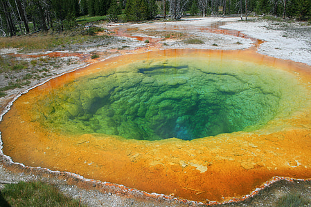 Morning glory hole, park narodowy Yellowstone, Hotspring, gorące źródła, park narodowy, Stany Zjednoczone Ameryki, gorąco