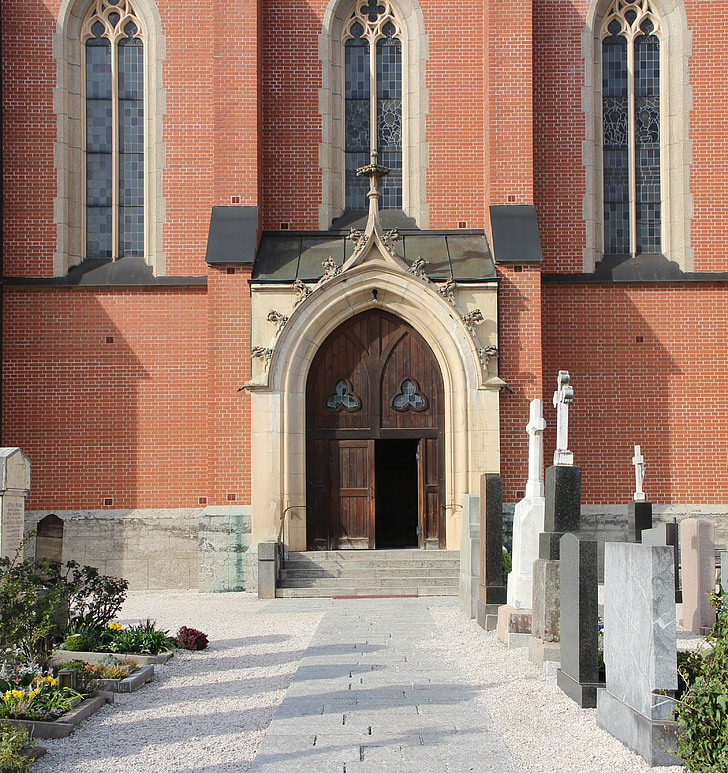Ziel, Tür, Eingang, Neo-gotischen Stil, Spitzbogen, Backstein-Gebäude, Architektur