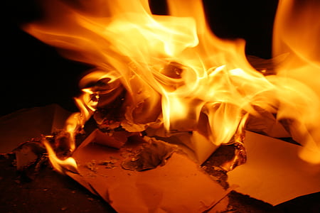 odvážný, zlomený, konflikt, oheň, horká, papíru, červená