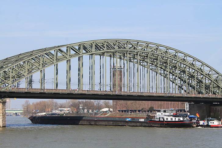 Podul de Hohenzollern, Köln, transport pe căi navigabile interioare, Rin, punct de reper, cale ferată, oţel