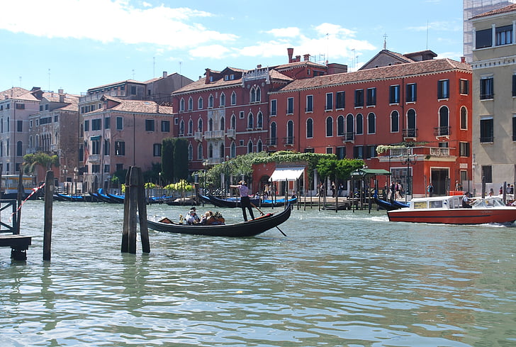 Venedig, gondalier, Canal, Italien, rejse, Gondola, turisme