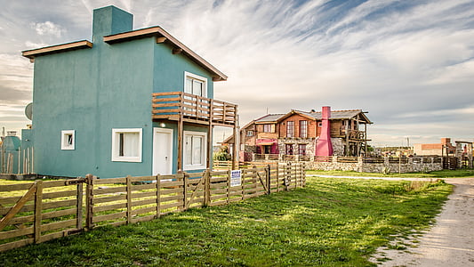 Santa clara del mar, kuće, arhitektura, četvrti, Argentina, gradnja, krajolik