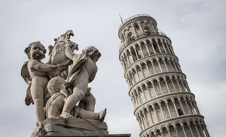 Piza, Italija, bokštas, Europoje, Architektūra, orientyras, turizmo