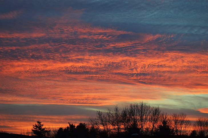 himmelen, solnedgang, rød, utendørs, farge, Twilight, Horizon