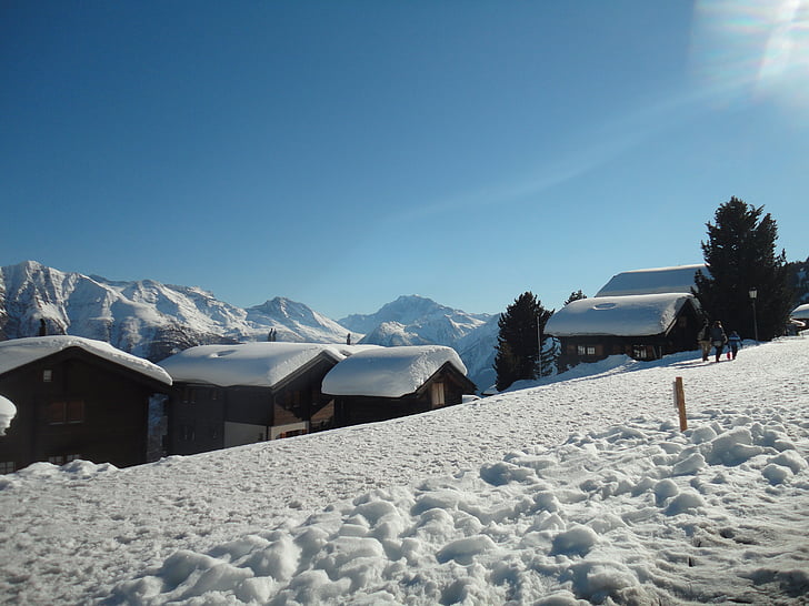 sníh, Švýcarsko, bílá, nádraží, Zimní, Vánoční, Nevada