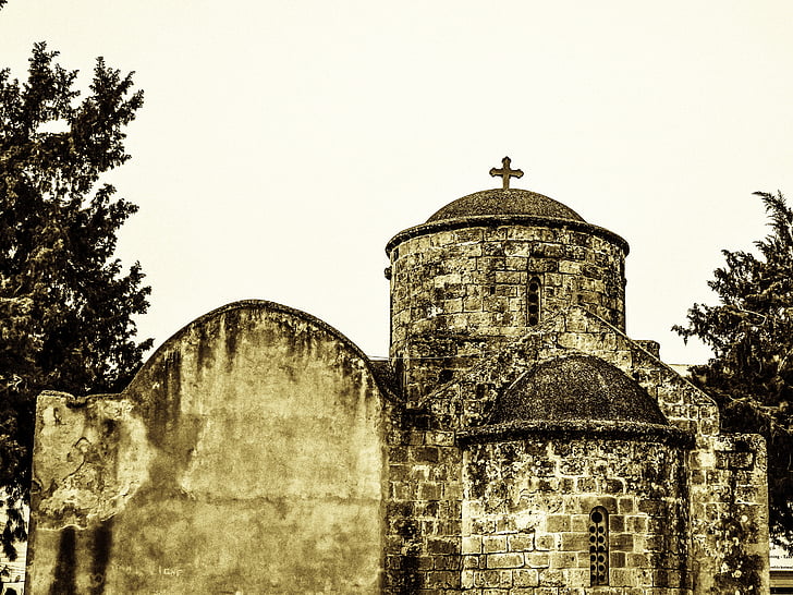 Cypern, Paralimni, Ayia anna, kirke, middelalderlige, ortodokse, arkitektur