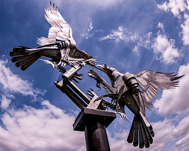 Malvern, águilas, Inglaterra, Gran Bretaña, estatua de, metal, animal