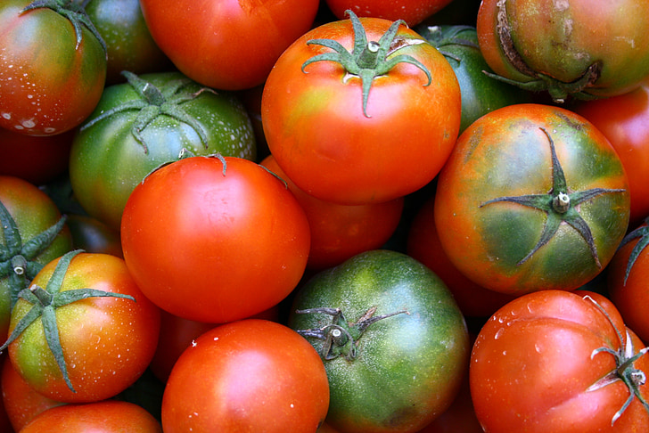tomat, tomat, sayuran, Makanan, segar, pasar lokal, merah