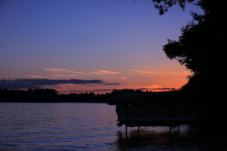 озеро, chetek, Захід сонця