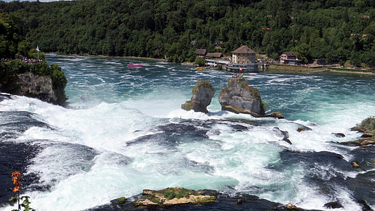 Cascada Rinului, Schaffhausen, apa, spray, enorm, Elveţia, Germania
