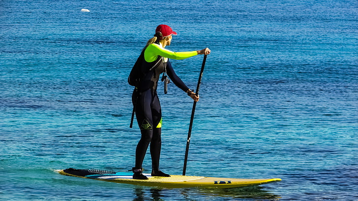 paddleboarding, sport, paddle, board, stand, sea, lifestyle