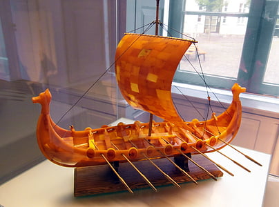 bateau Viking, voile, Historiquement, barre, Viking, bateau à voile, mer