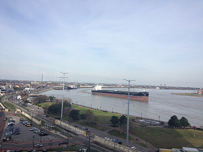 skipet, frakt, transport, containerskip, Mississippi-elven, vann, elven