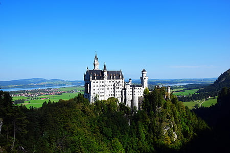 Neuschwanstein, grad, Nemčija, Bayern, arhitektura, znan kraj, stolp