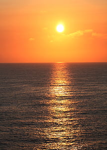 Sunset, solen, havet, vand, Afterglow, natur, aftenhimmel