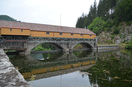 FORBACH, Black forest, baseini, upes, tilts - vīrs lika struktūra, arhitektūra, ūdens