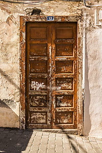 ajtó, cél, régi ajtó, fa, ház bejáratának, bemenet, bejárati ajtó