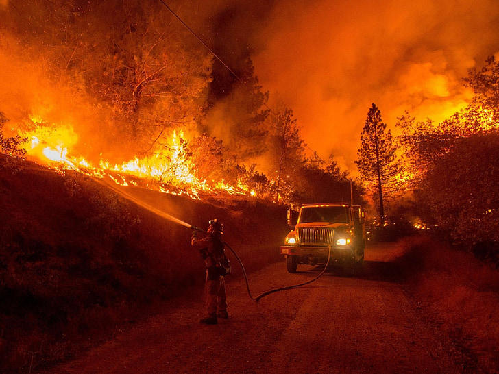Wildfire, πυροσβέστες, φωτιά, φλόγες, Hot, καύση, θερμότητας