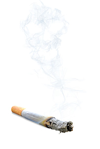 cigarro, fumar, fumaça, brasas, cinza, morte, caveira e ossos cruzados