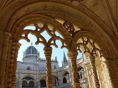 Mosteiro dos jerónimos, Mosteiro Jerónimos, claustro, Belém, estilo manuelino, edifício, Património Mundial da UNESCO