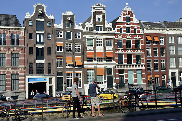 Amsterdam, Evropa, pěší turistika, chůze, dovolená, kanály, svátek