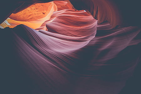 antelope, canyon, orange, sandstone, rock formation, abstract, backgrounds