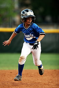 baseball, runner, game, field, base, young, youth