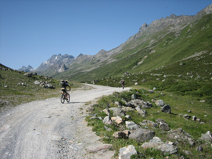 brdski bicikl, biciklizam, bicikl, daleko, planine, Transalp, priroda
