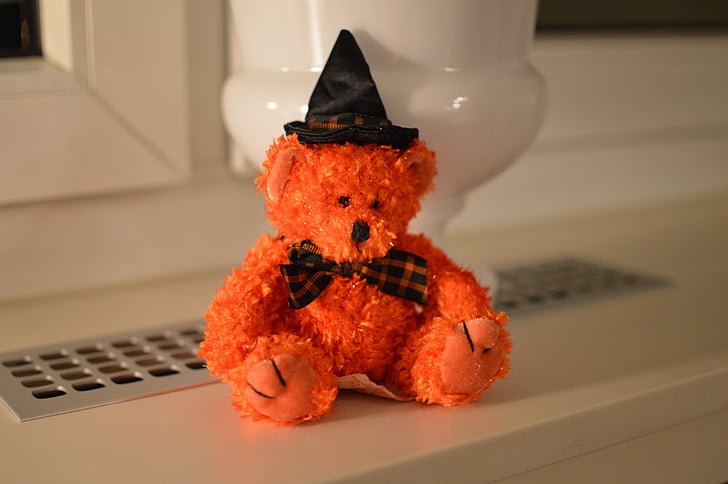 teddy, halloween, sweet, orange, jinxed, teddy bear, bear