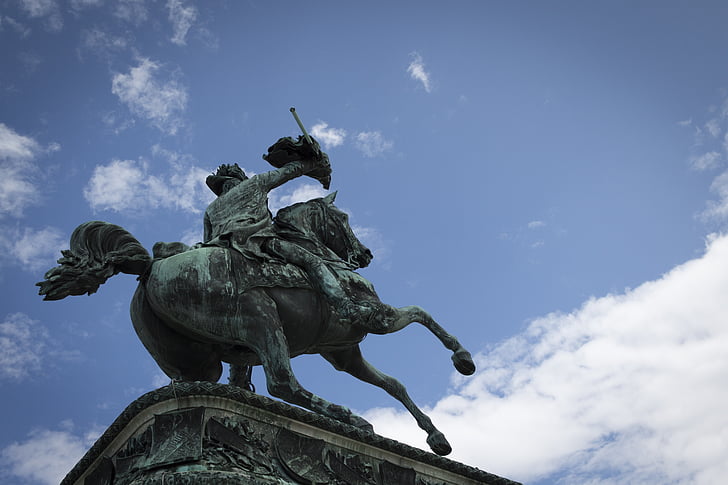 Reiter, Statue, Pferd, Reiterstatue, Denkmal, Skulptur, historisch