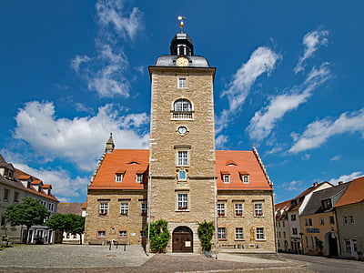 gamla rådhuset, Querfurt, Sachsen-anhalt, Tyskland, arkitektur, platser av intresse, byggnad