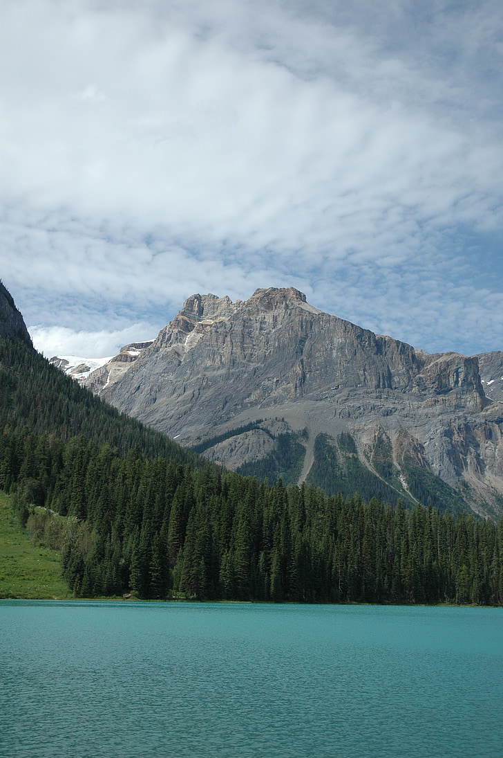 smaragdově zelené jezero, Rocky mountains, Kanada, jezero, parku, Les, krajina