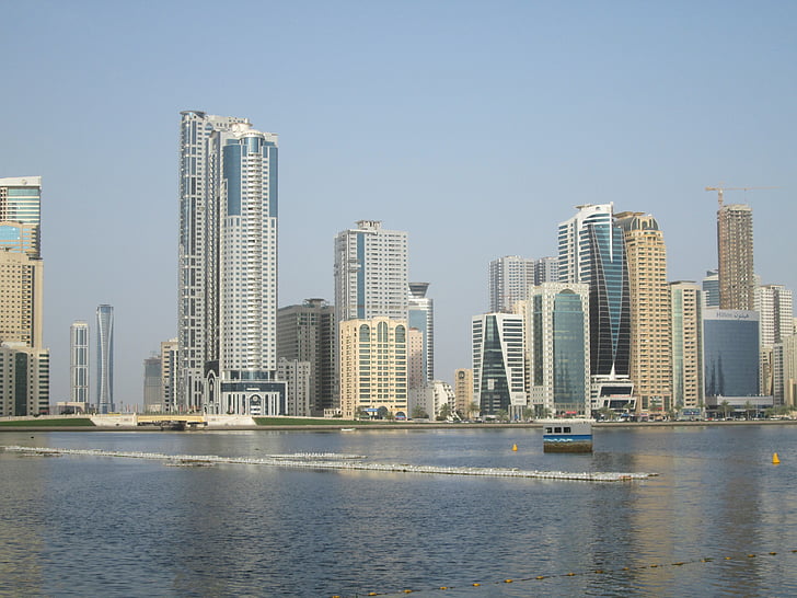 united arab emirates, sharjah downtown, waterfront