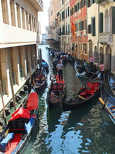 por vía navegable, Canale grande, Venecia, góndolas, Italia, agua, Venecia - Italia