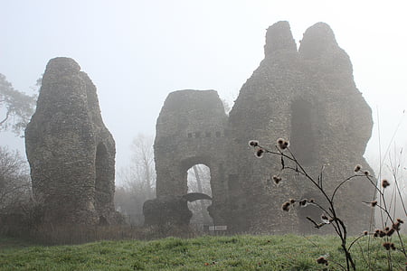 Odiham, lâu đài, sương mù, Hampshire, vua john, Magna, Carta