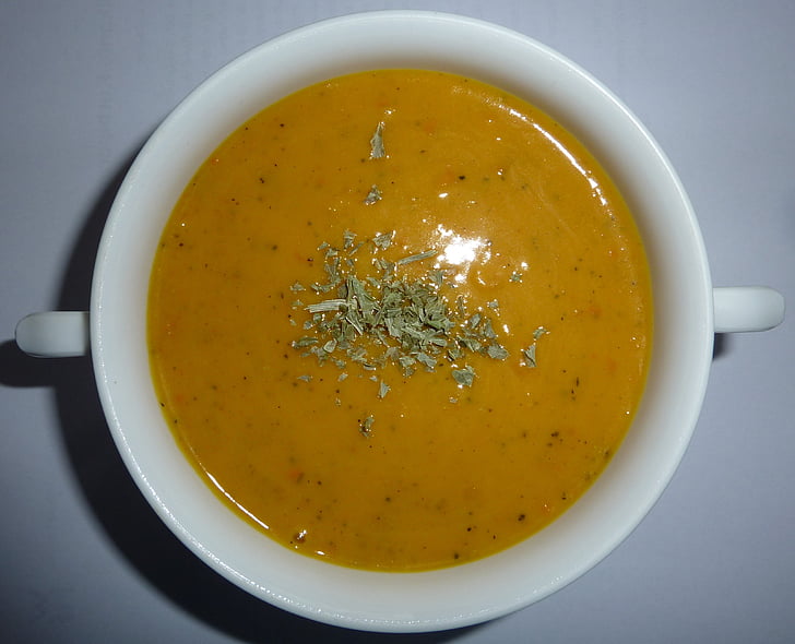 крем супа от тиква, ядат, супа, деликатен, супа от тиква, храна, Ориндж