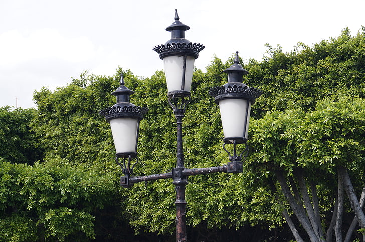 lâmpada de rua, poste de luz, iluminação pública, iluminação, Postar, lâmpada, velho