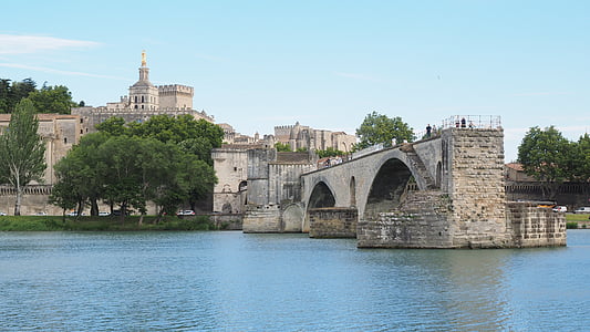 Pont-saint-bénézet, Pont d'avignon, Rhône, Avignon, ruïne, boogbrug, historische behoud