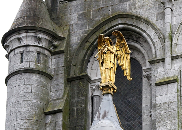 Irlande, Église, ange, Or, bâtiment, Sky, Irlandais