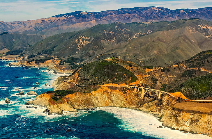 California, Pacific, linia de coastă, peisaj, mare, ocean, apa