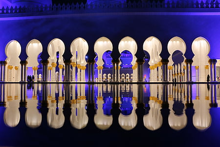 sheikh zayed mosque, masjid, abu dhabi, religious, arabian, mosque, marble