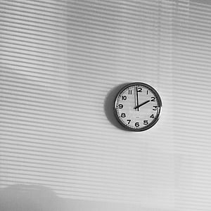 wall, clock, time, white, day, office, numbers